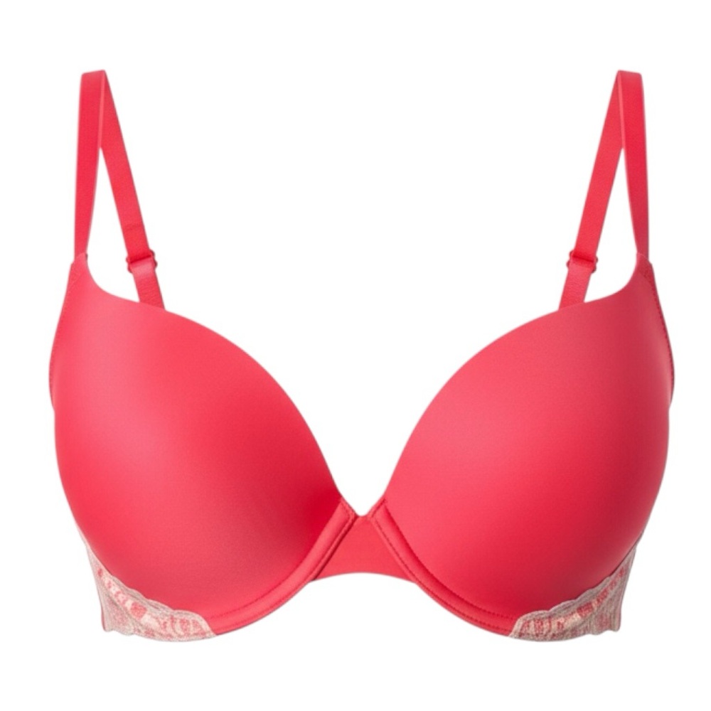 2013 Victoria's Secret Demi Vibrant Pink with Lace Trim 34D